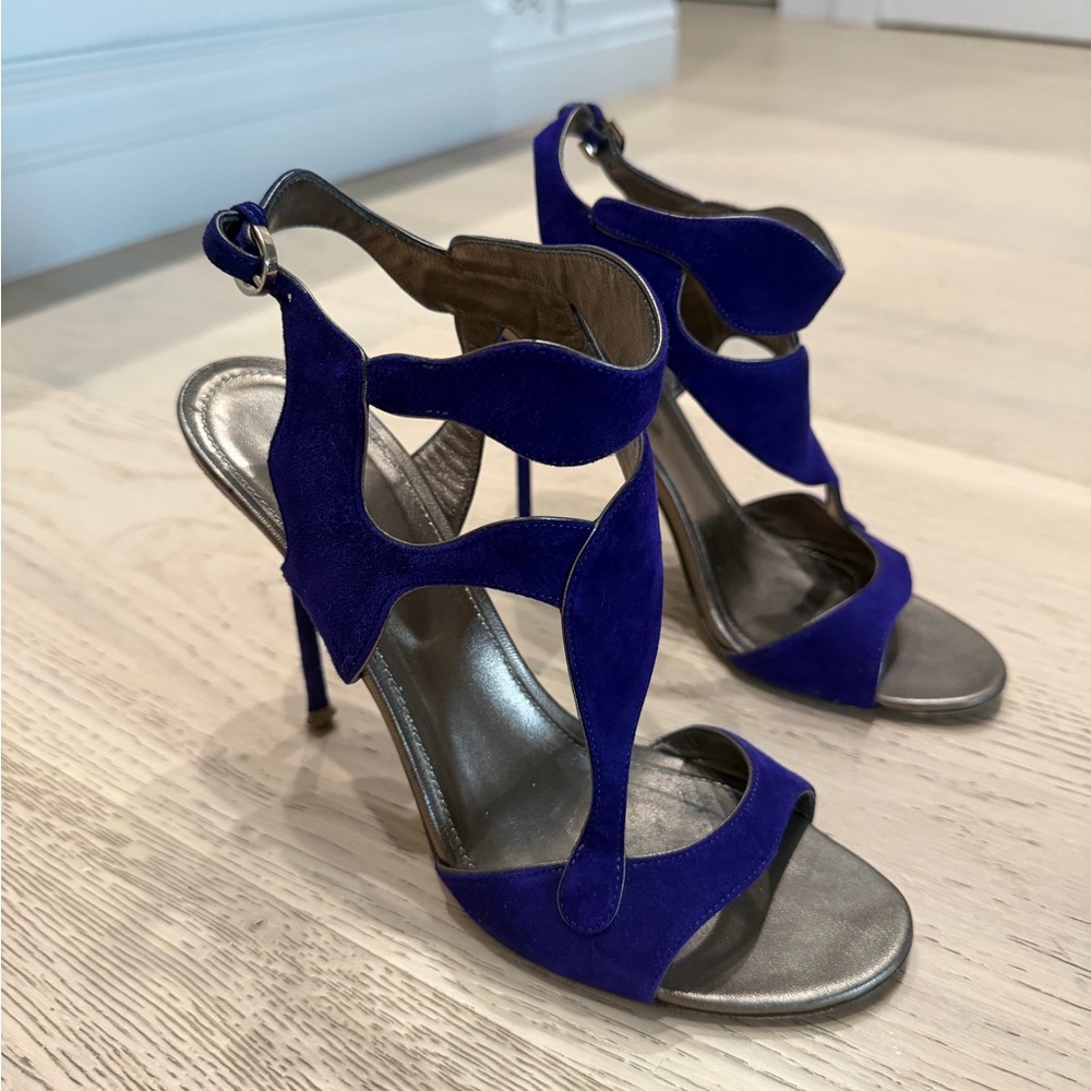 Sergio Rossi Purple and Gold Heels
